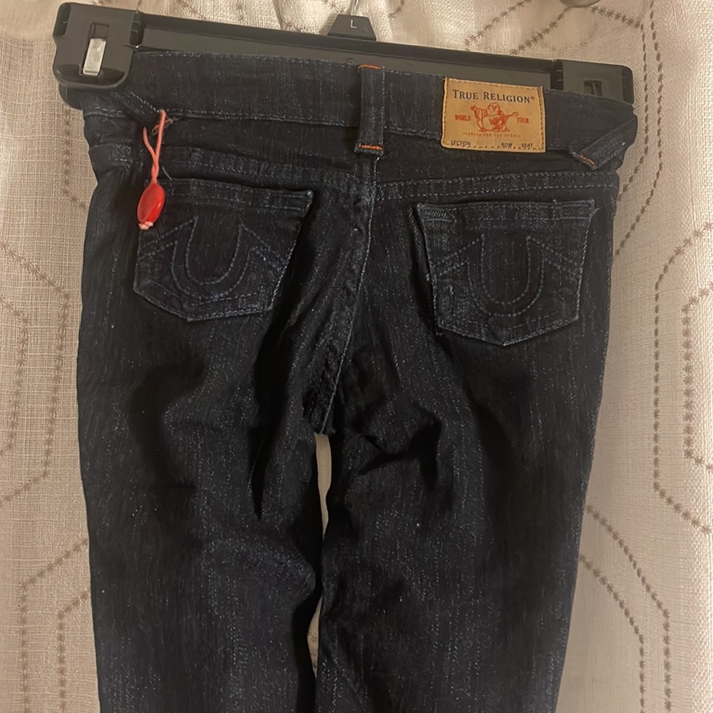NWOT True Religion Boys 24M Dark Blue Jeans 5 Pockets Size Adjustable Button Clo